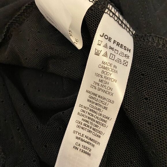 NWT JOE FRESH Black Racerback Cut Out Light Tank - Picture 7 of 8